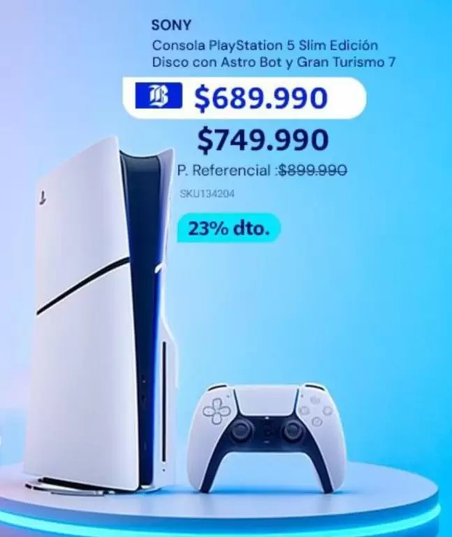 SONY - Consola Playstation 5 Slim Edición Disco Con Astro Bot Y Gran Turismo 7
