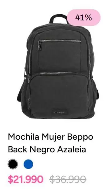 Mochila Mujer Beppo Back Negro Azaleia