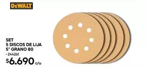 Dewalt - 5 Discos De Lija 5" Grano 80