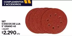 Set 5 Discos De Lija 5" Grano 40