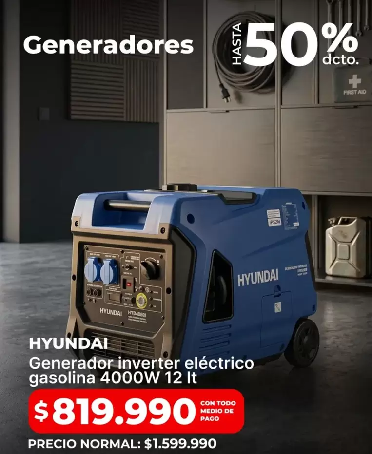 Hyundai - Generador Inverter Electrico Gasolina