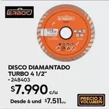 Disco Diamantado Turbo 4 1/2"
