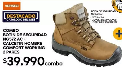 Combo Botin De Seguridad Ng572 Ac + Calcetin Hombre Comfort Working 2 Paras