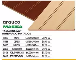 Arauco - Tableros MDF Ranurado Pintados