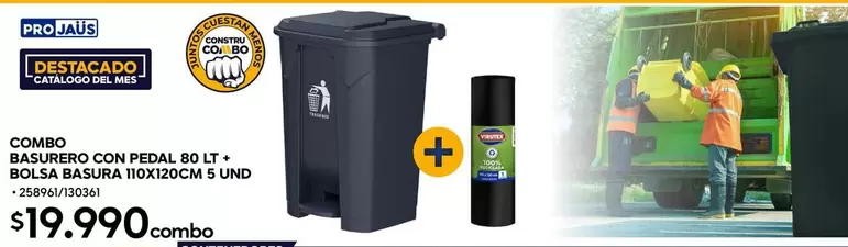 Virutex - Combo Basurero Con Pieda, Bol, + Bolsa, Basura10x120cm 5 Und