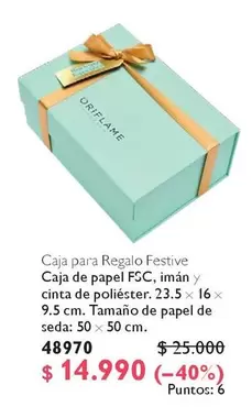 Caja Para Regalo Festive Caja De Papel FSC, Imán Y Cinta De Poliéster.
