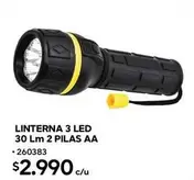 Linterna 3 Led 30 Lm 2 Pilas Aa