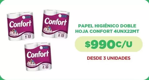 Confort - Papel Higiénico Hoja 4unx22mt