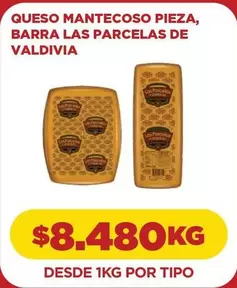Las Parcelas De Valdivia - Queso Mantecoso Pieza, Barra