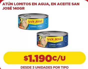 San José - Atún Lomitos En Agua, En Aceite