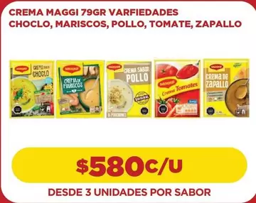 Maggi - Crema 79gr Varriedades Choclo, Mariscos, Pollo, Tomate, Zapallo