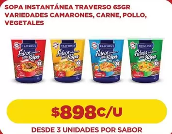 Traverso - Sopa Instantánea , Carne, Pollo, Vegetales