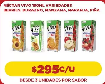 Vivo - Nectar 190ml Variedades, Durazno, Manzana, Naranja, Piña