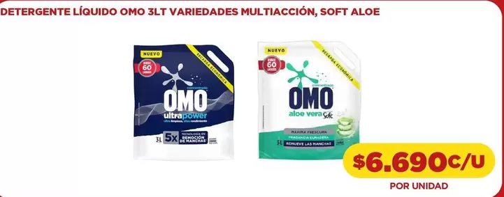 Omo - Detergente Líquido Variedad Multiacción, Soft Aloe
