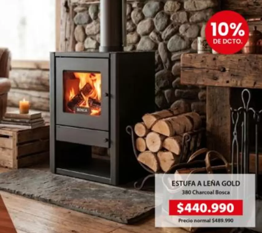 Gold - Estufa A Lena 380 Charcoal