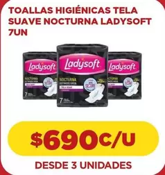 Ladysoft - Toallas Higienicas Tela Suave Nocturna