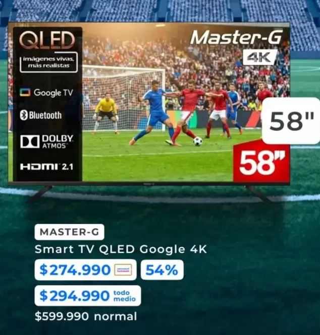 Master-G - Smart Tv Qled Google 4k