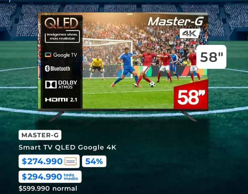 Master-G - Smart Tv Qled Google 4k