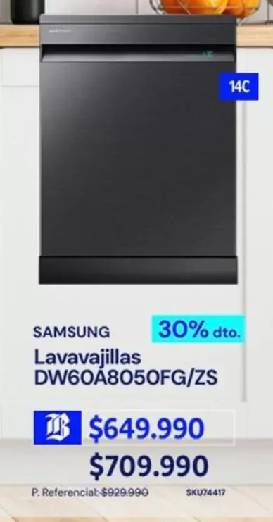 Samsung - Lavavajillas DW60A8050FG/ZS