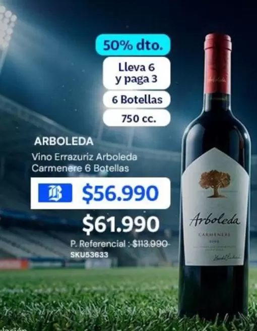 Carmenere - Vino Errazuriz Arboleda Carmence 6 Botellas