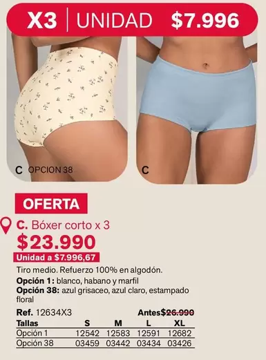 Boxer Corto X 3