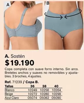 Suave - Copa Completa Con Forro Interno. Sin Arco. Breteles Anchos Y s No Removibles Y Ajusta-bles