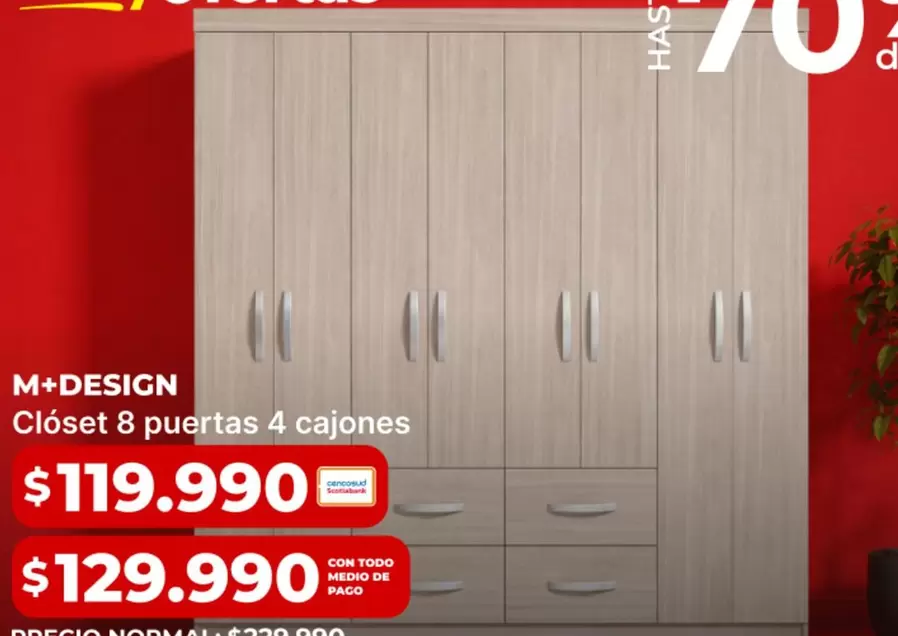 Closet 8 Puertas 4 Cajones