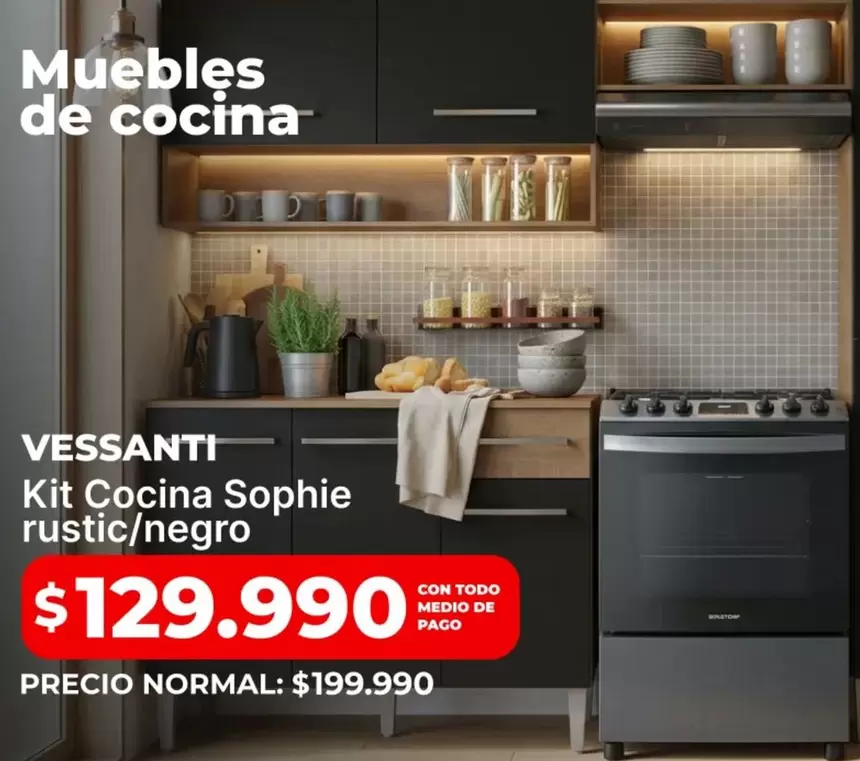 Vessanti - Kit Cocina Sophie Rustic/negro