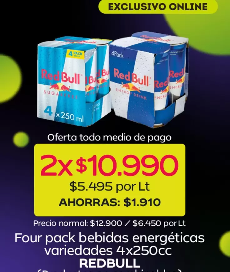 Red Bull - Four Pack Bebidas Energeticas Variedades