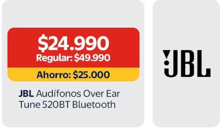 JBL - Audifonos Over Ear Tune 520BT Bluetooth