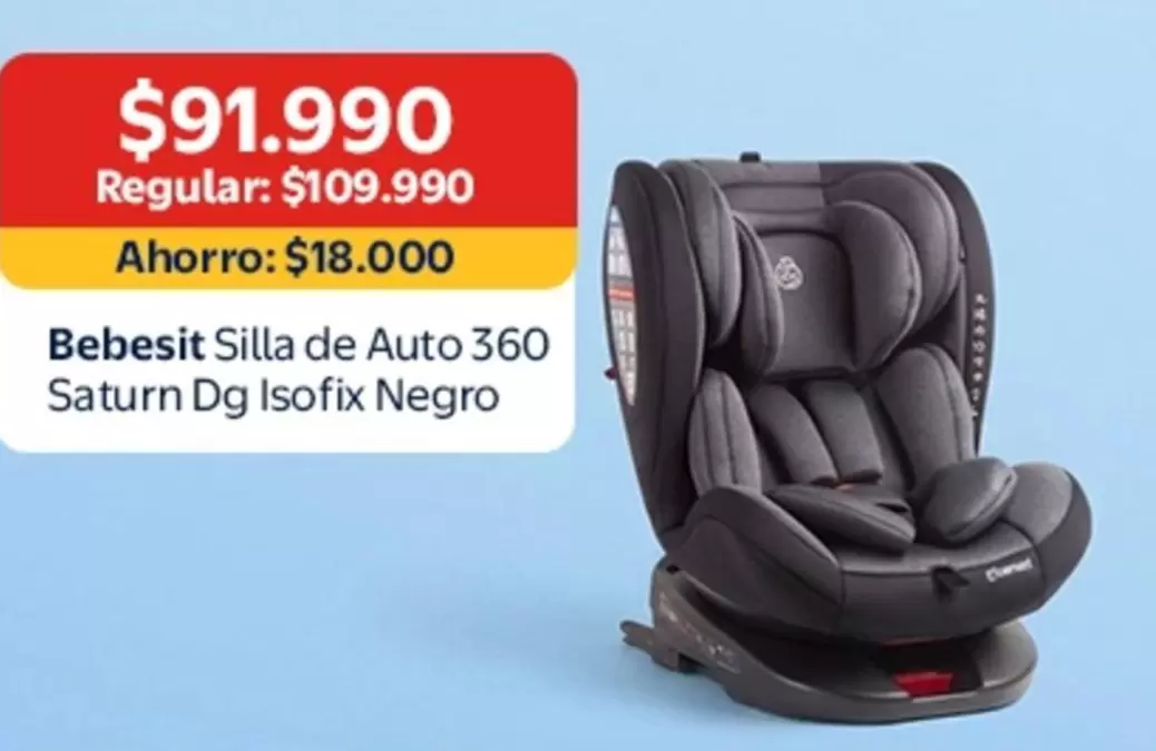 Bebesit - Silla De Auto 360 Saturn Dg Isofix Negro