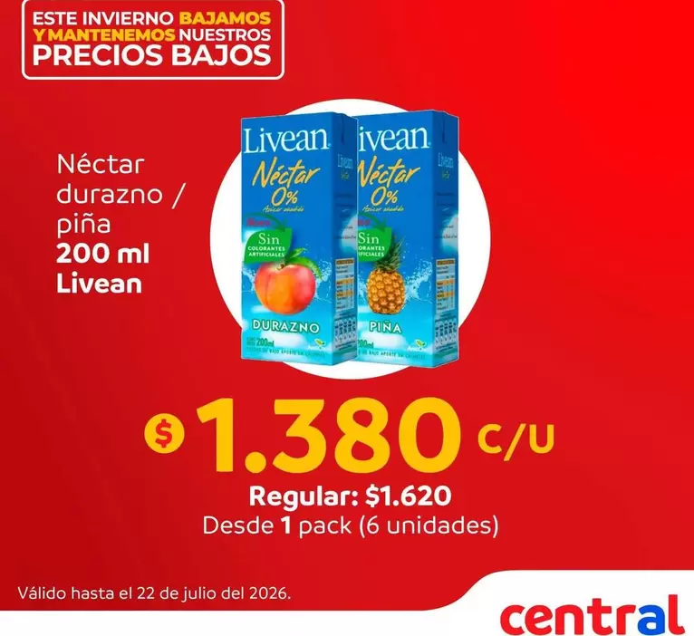 Livean - Nectar Durazno/ Pina