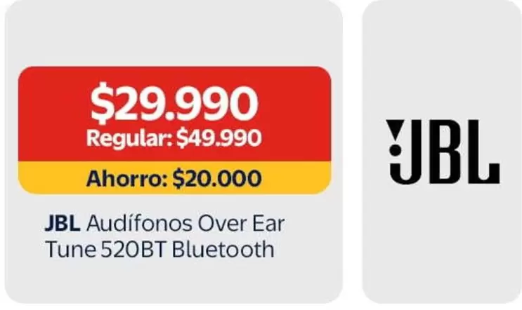 JBL - Audifonos Over Ear Tune 520BT Bluetooth