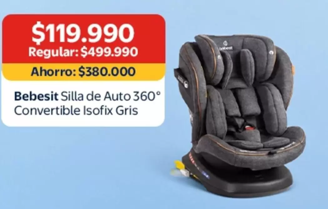 Bebesit - Silla De Auto 360° Convertible Isofix Gris