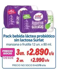 Surlat - Pack Bebida Láctea Probiótico Sin Lactosa