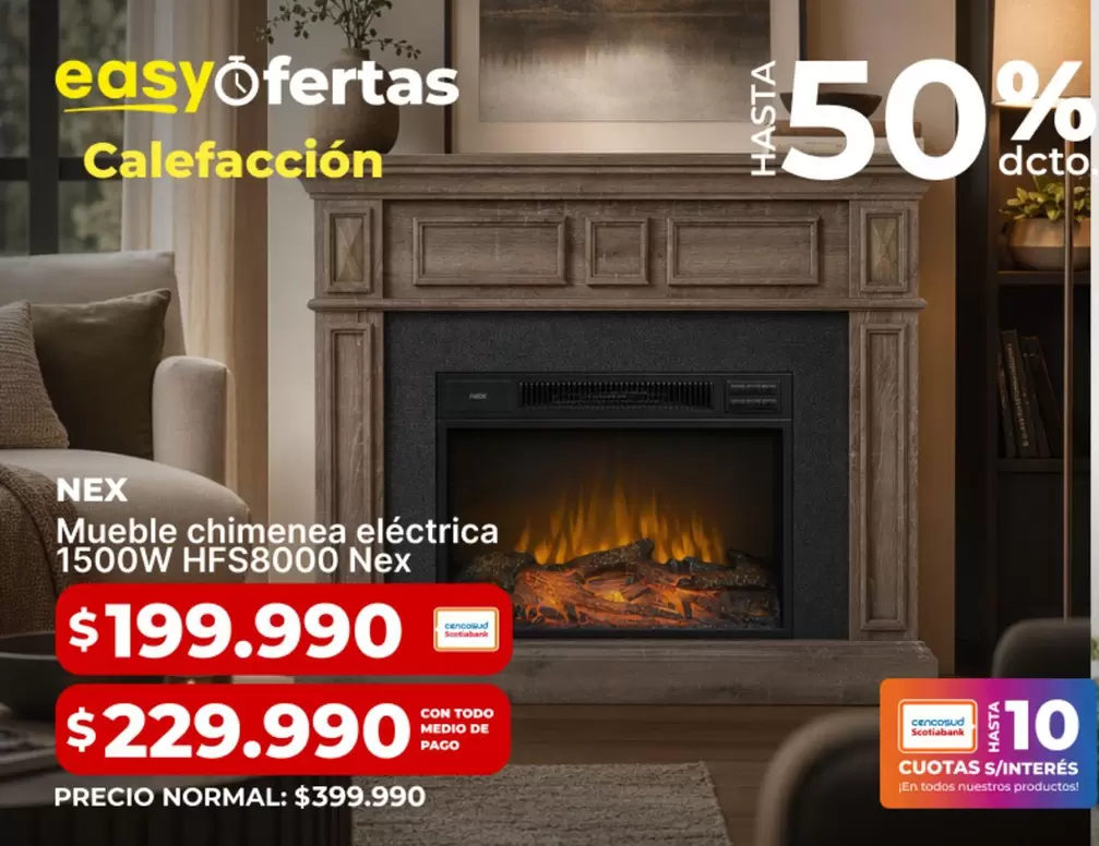Nex - Mueble Chimenea Electrica Hf 8000
