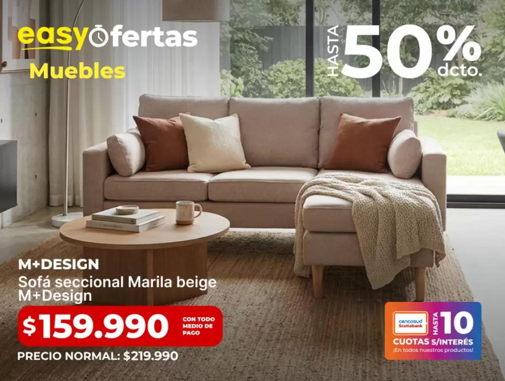 Sofa Seccional Marilla Beige M+Design