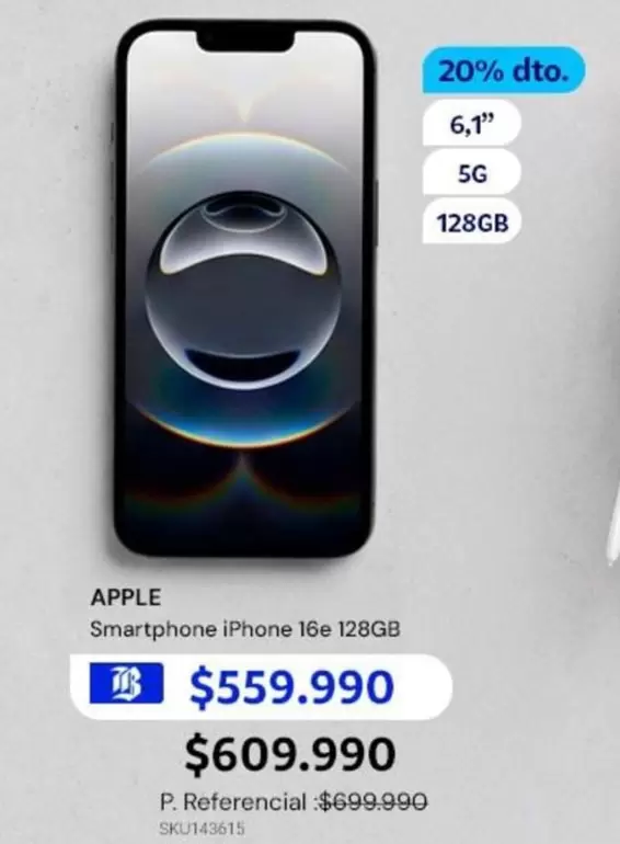 Apple - Smartphone Iphone 16e 128gb