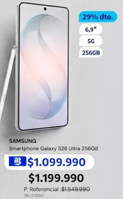 Samsung - Smartphone Galaxy S26 Ultra 256GB
