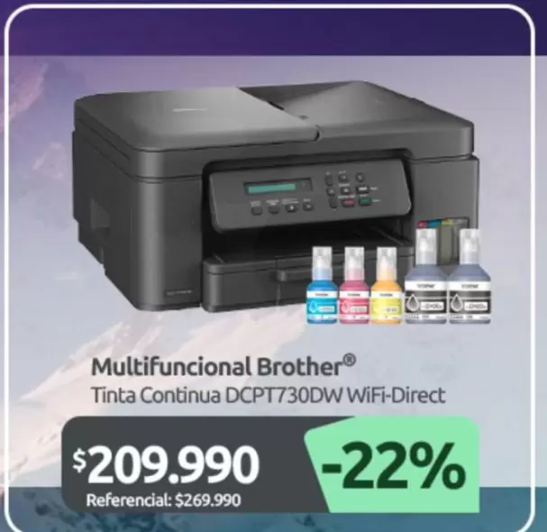 Brother - Multifuncional Tinta Continua Dcpt730dw Wifi-Direct