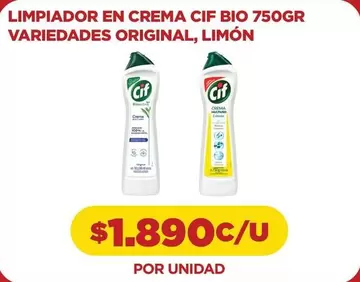 Cif - Limpiador En Crema Bio Variedades Original, Limón