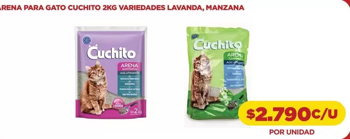 Gato - Rena Para Gato Cuchito 2kg Variedades Lavanda