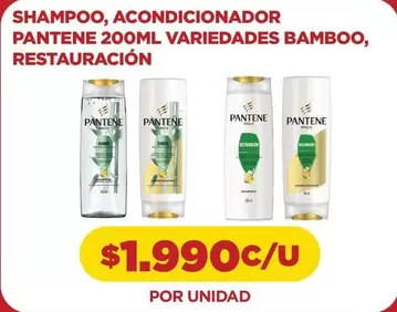 Pantene - Shampoo, Acondicionador 200ml Variedades Bamboo, Restauracion