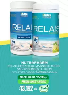 Club - Relais Citrato De Magnesio Sabor Berries O Limon