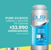 Omega - Pure Science 3,800/400 120 Capsulas