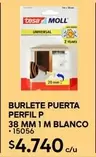 Tesa - burlete puerta perfil p 38 mm 1 M blanco
