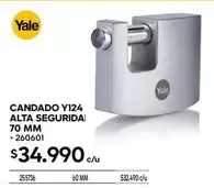 Yale - Candado Y124 Alta Seguridad