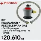 Providus - kit regulador + flexible para gas