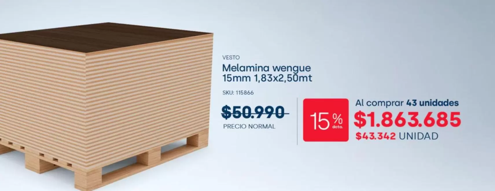 Melamina Wengue 15mm