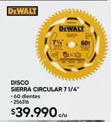 Dewalt - Disco Sierra Circular 7 1/4